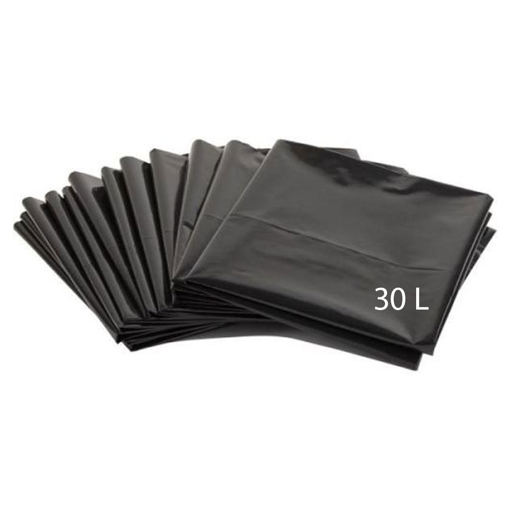 Trash Bags 30L, Plastic Black [Pk 10] Propvit