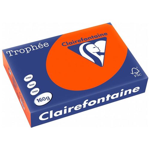 Bristol Paper Ref 1765C, A4 Bright Orange, 160gsm [Ream: 250 Sheets], Clairefontaine mauritius