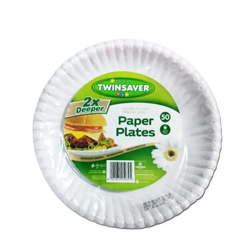 plate white paper ø23 cm [pack 20] Twin Saver mauritius