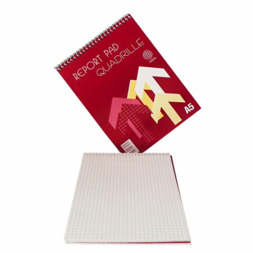 Spiral Writing Pad Ref SPA5Q, A5, 50 Sheets, Square Grid, Atlas mauritius