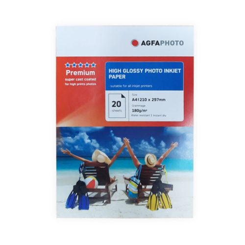 Photo Paper Glossy, A4, 180 gsm 20 Sheets, Agfa mauritius