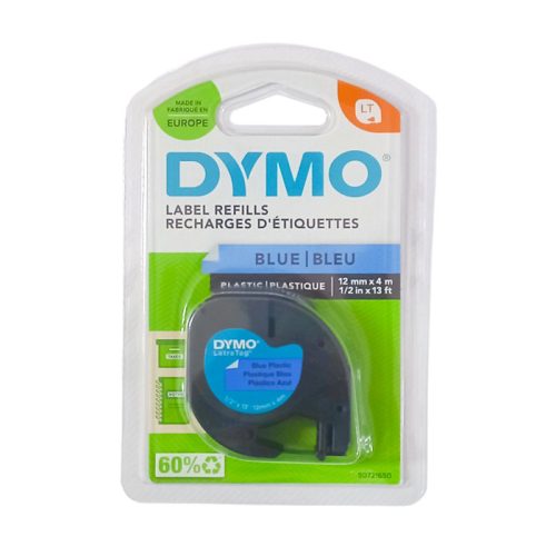 tape letratag 12mm x 4m plastic blue dymo mauritius