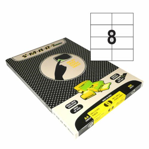 multi-purpose white labels w105xd74mm 8 labels/a4sheet [pk 100sheets] smart mauritius