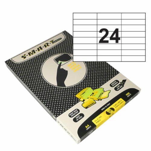 multi-purpose white labels w70xd37mm 24 labels/a4sheet [pk 100sheets] smart mauritius