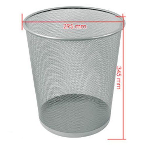 Waste Paper Basket Metal Ref HY65001, Silver [Dia: 295*345], Foska mauritius