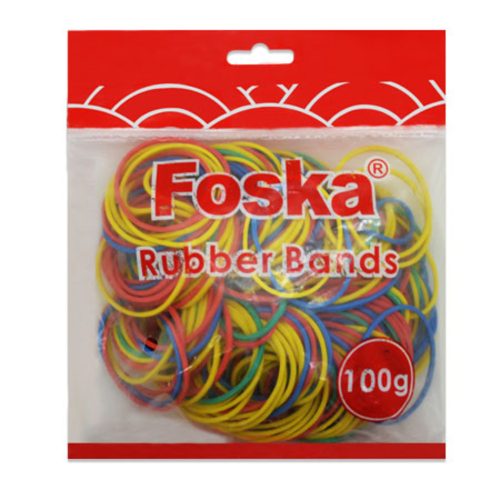 Rubber Bands Ref RB200-100C, 100g Mixed Colour Pack, Foska mauritius