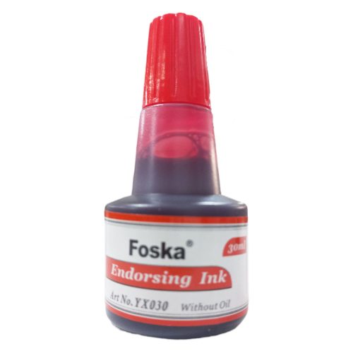 Stamp Ink Ref YX030, 30ml, Red, Foska mauritius