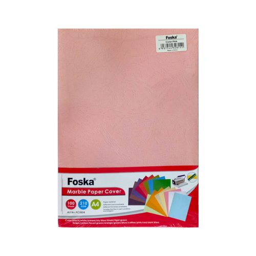 Binding Cover Paper Board Strata C7, A4 Pink, 210gsm [Pk 100], Foska mauritius