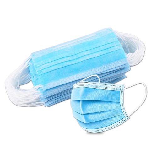 Face Mask, 3 Ply, Blue [Pk 50], No Brand mauritius