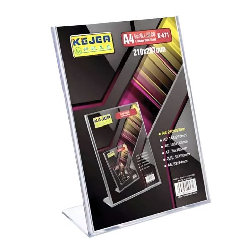 acrylic frame A4 REF K-471[ HALF SHAPE CARD STAND] mauritius