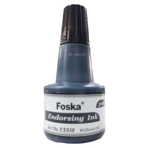 Stamp Ink Ref YX030, 30ml, Black, Foska mauritius