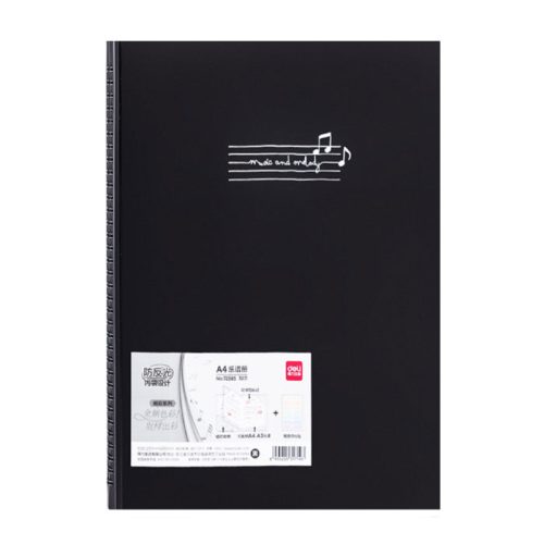 Music Book Ref 72585 A4, 30 Sheets  ,Black , 297*210mm Deli