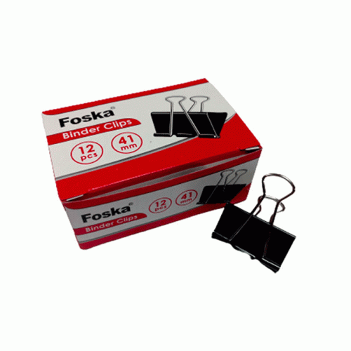 Binder Clips Ref 800-2 41mm, Black 1.6 Inch [Pk 12] Foska