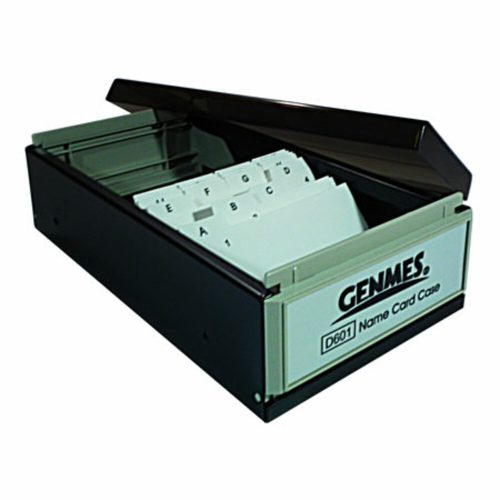Business Card Holder  B:800 Cards, With A-Z Indexes, Black Genmes