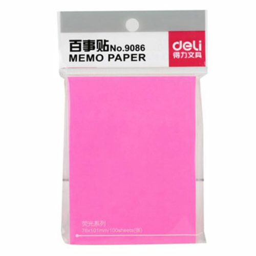 Sticky Notes Ref 9086 S:3"*4"[76x101mm]100 fluo sheets/pad Deli