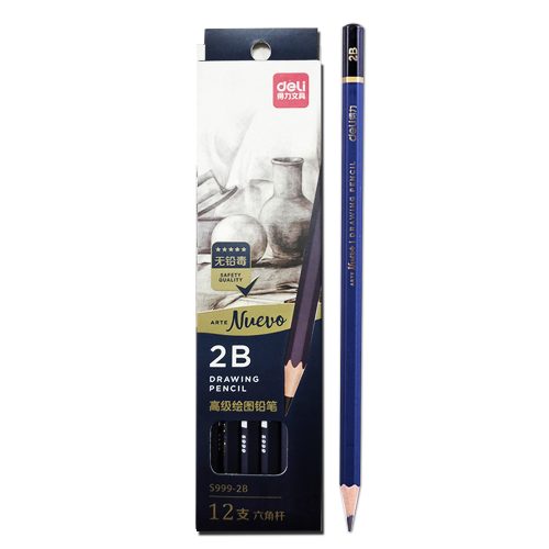 Wood Pencil Ref S999-2B 2B Arte Nuevo [Pk 12] Deli
