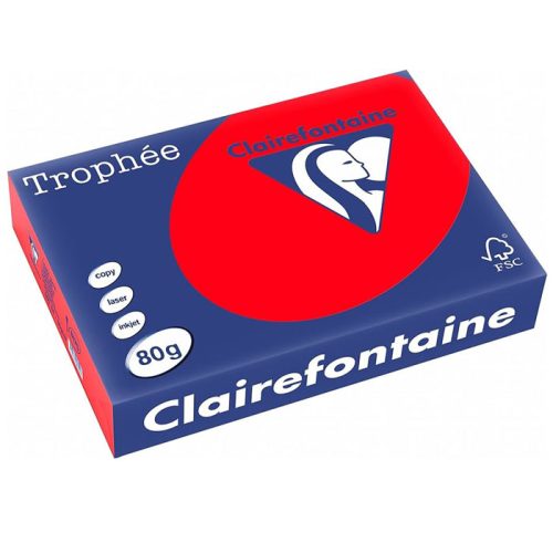 Colour Copy Paper Ref 8175C A4 Red Coral, 80gsm [Ream: 500 Sheets] Clairefontaine