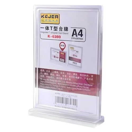 Acrylic Display Ref K-6280 A4, 210*297mm T-Shape Kejea