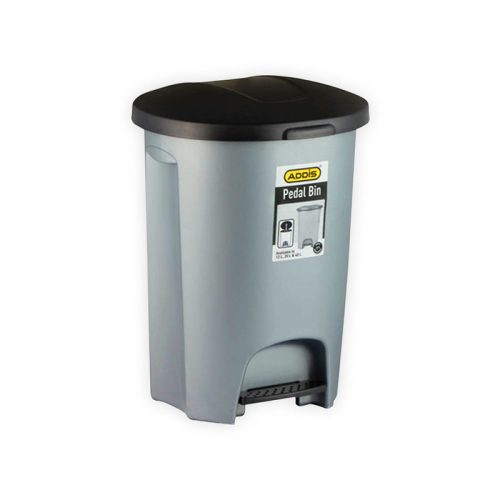Pedal Trash Bin Ref AD9128ST 12L Plastic Grey Addis