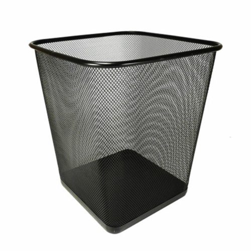 Waste Paper Basket Bin Metal Ref N°4005 Black, 15.83L [square] YBB