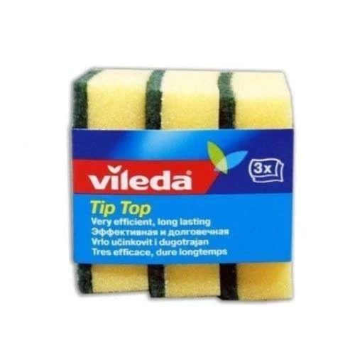 Sponge Scourer Ref FH001 Tip Top, W95*D71*T30mm [Pk 3] Vileda