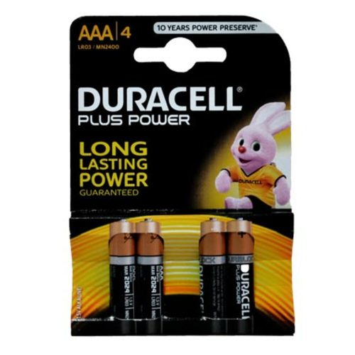 Battery Alkaline AAA 1.5V [Pk 4] Duracell