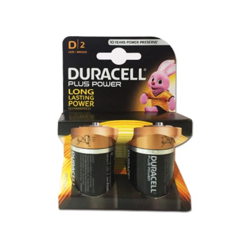 Battery Longlife LR20 D-Size  1.5V Mono [Pk 2] Duracell