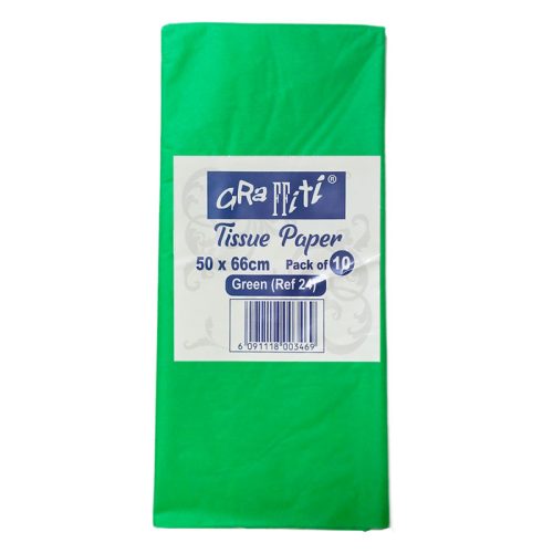 Paper Mousseline Ref 10B-24 Green, 10 Sheets Graffiti