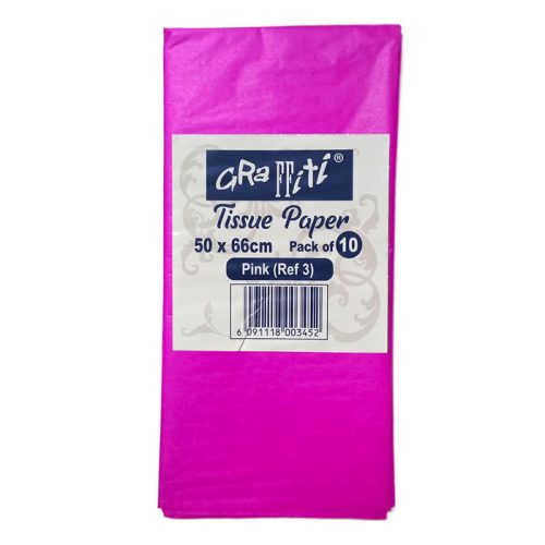 Paper Mousseline Ref 10B-3 Pink , 10 Sheets Graffiti