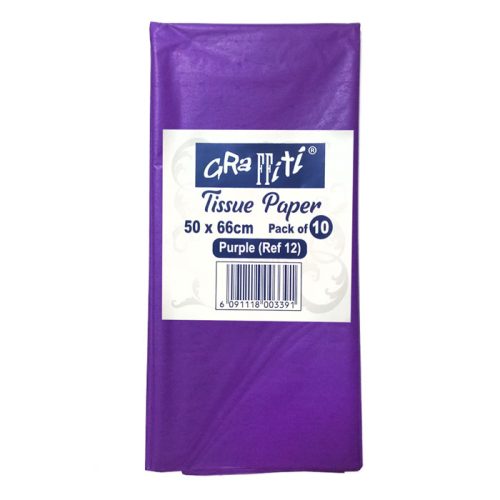Paper Mousseline Ref 10B-12 Purple , 10 Sheets Graffiti