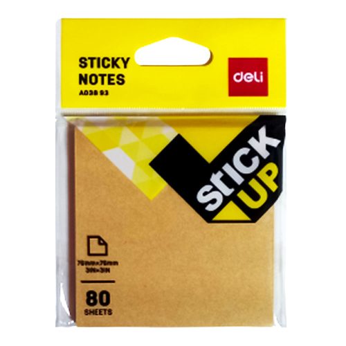 Sticky Notes Ref A03893 S:3x3" inch, Kraft Deli