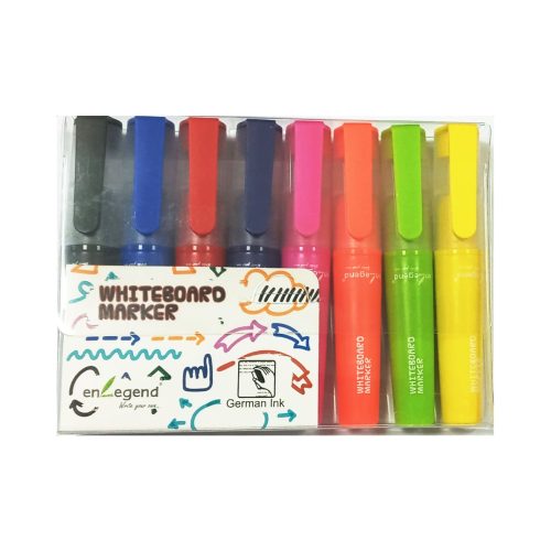 Mini Whiteboard Marker Ref WB2024-8 Pk 8 ,Round Barrel, Assorted Colors Enlegend