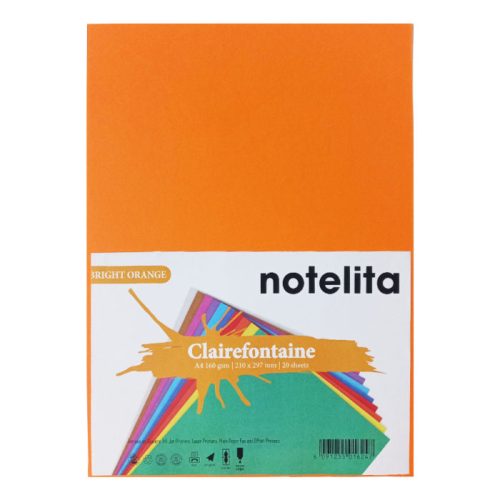 Bristol Paper Ref 1765C A4 Bright Orange, 160gsm [Pk 20] Clairefontaine