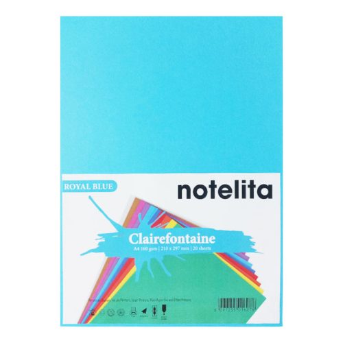 Bristol Paper Ref 1052C A4 Royal Blue, 160gsm [Pk 20] Clairefontaine