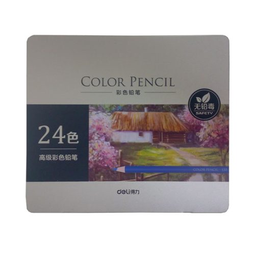 Colored Pencil Ref 6565 24 colors, metal box Deli