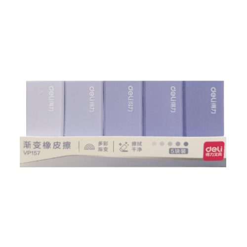 Eraser Ref VP157 102*42*12mm, Assorted Shade [Pk 5] Deli