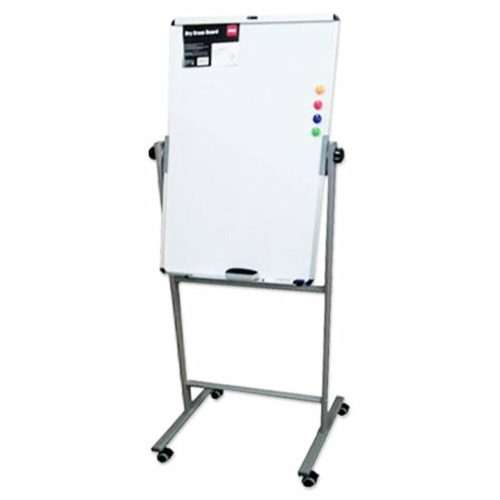 Mobile White BoardRef E7893 W60xH90cm, flipchart grey stand Deli