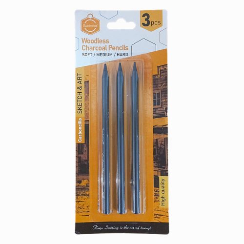 Woodless Charcoal Pencils Ref TB-101190 Black [Pk 3] WYS
