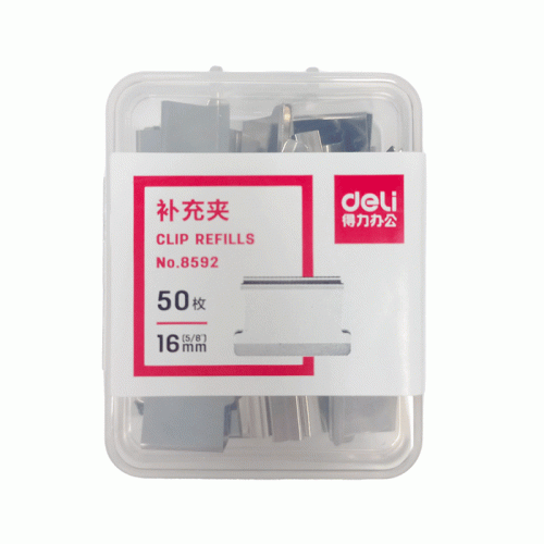 Clipper Refill (Clips) Ref 8592 16mm, 50 Pcs Deli