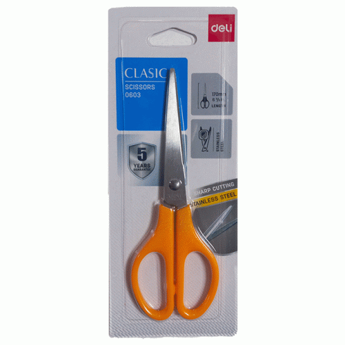 Scissor Ref 0603 17cm with Tough Plastic Handle Deli