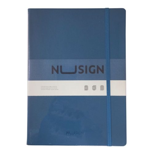 Leather Notebook Ref NS280 B5, 96 Sheets, Black & Blue Deli