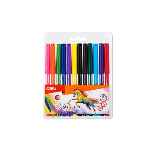 Felt Pen Ref C10003
12 colours washable
Deli