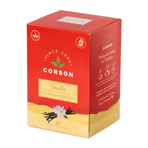 Tea Bags
50g Vanilla Tea [Pk 25]
Corson
