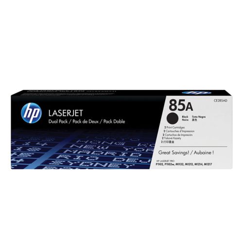 Toner Cartridge HP 85A Ref CE285AD
Black 1600 Pages Double Pack
Hewlett Packard