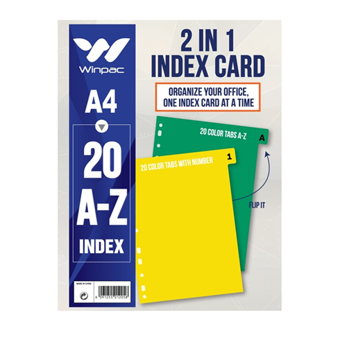 Index Card Bristol A4
A-Z Tab/1-20 No [Recto/Verso]
Winpac