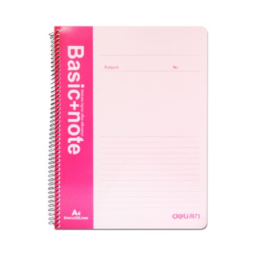 Spiral Notebook Ref 7688
A4, 60 Sheets Ruled, Single Wire
Deli